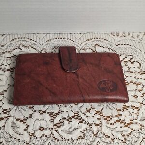 Buxton Women's Top Grain Cowhide Leather Checkbook/Card Coins‎ Wallet Red